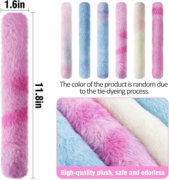 MEWTOGO 6Pcs Cat Kicker Toys with Sound Paper- Kitty Kick Sticks Soft Plush Cat Chew Toy to Squeak- Durable Kick Toy for Indoor Cats Gift Playing(11.8" x 1.6")