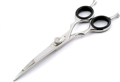 6" Downward Curved, Professional Pet Grooming Scissors, Two Finger Rests