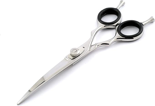 6" Downward Curved, Professional Pet Grooming Scissors, Two Finger Rests