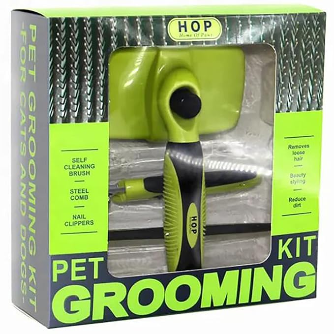 dog brush for shedding dog hair brush for long haired dogs (Greenï¼