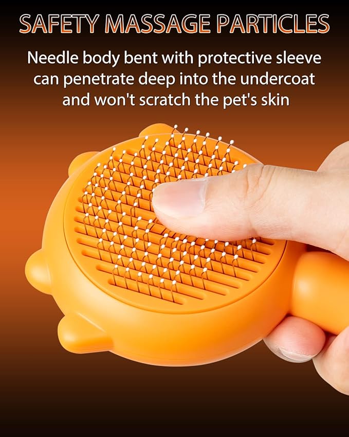 Dog Brush for Shedding, Pumpkin Dog Comb for Long or Short Haired Cats Dogs Rabbits, Skin Friendly Deshedding Grooming Tool for Gently Removes Loose Fur Undercoat