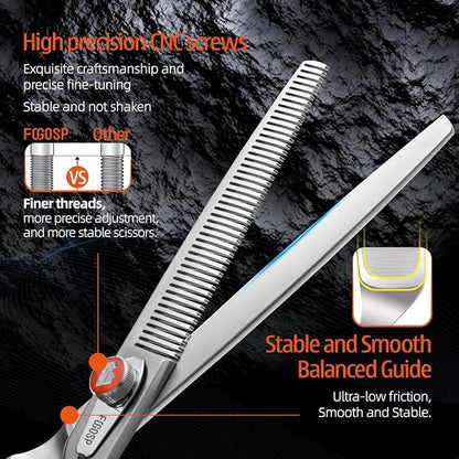 46 Teeth Thinning Shears for Dogs Grooming 7 inch Professional Blending Thinning Scissors for Dogs Cat Pet Japan 440C Stainless Right Handed