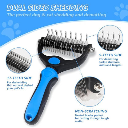 5 Piece Dog Grooming Kit -Undercoat Comb Dog Brush for Shedding,Self Cleaning Slicker Brush,Dog Nail Clippers,Bath Brush,Professional Pet Grooming Tools for All Breeds -Gentle & Easy to Use
