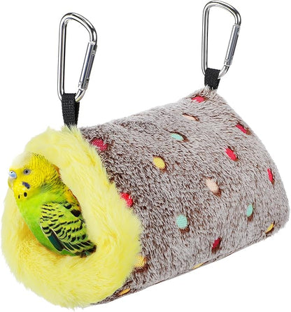 MEWTOGO Small Warm Bird Nest House - Cozy Bird Bed for Cage with Mat, Hanging Hammock Shed Hideaway Hut for Lovebirds Lineolated Parakeets Canaries Zebra Finches Society Finches Parrotlets