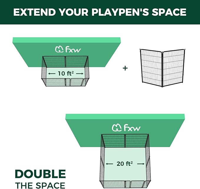 FXW Homeplus Dog Playpen for Indoor Use - Stress-Free and Safe Play, Heavy Duty 45 Inch 2 Panels Dog Pen for Large Dogs, Black_atented