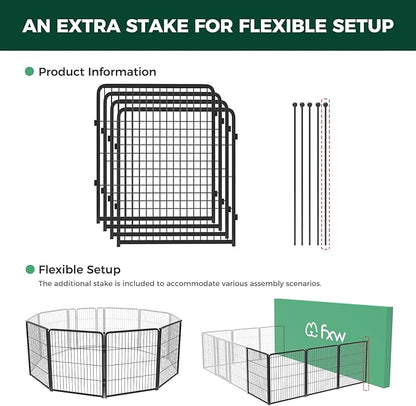 FXW Homeplus Dog Playpen for Indoor Use - Stress-Free and Safe Play, Heavy Duty 32 Inch 4 Panels Dog Pen for Puppies, Small and Medium Dogs, Black_atented