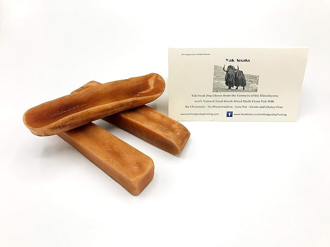Yak Snak Dog Chews - All Natural Hard Cheese Himalayan Dog Treats - Long Lasting Dog Chews, Made from Yak Milk, Small, Medium. Large & Extra Large Sizes (Large 3-Pack)