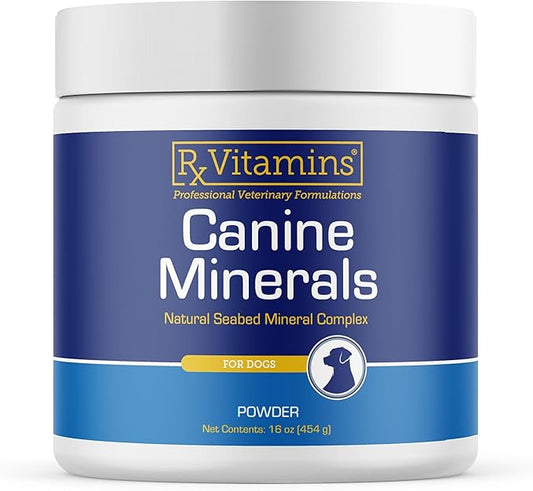 Rx Vitamins Canine Minerals - Essential Minerals for Dogs - Calcium, Magnesium, Iron Supplement, Bone and Joint Supplement for K9, Immune Support - 16oz