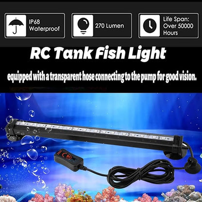 HCDMRE LED Air Bubble Light Aquarium Light Underwater Submersible Fish Tank Light Color Changing Making Oxygen Aquarium Tools,Us Plug,52cm/20.5"