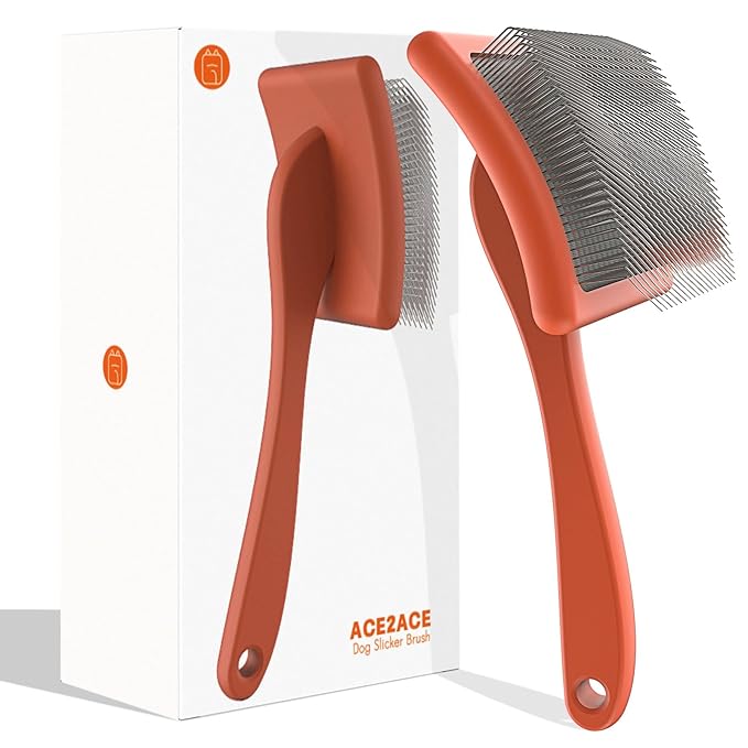 ACE2ACE Dog Slicker Brush, Doodle & Poodle Grooming Brush with Stainless-steel Comb, Large Dog Brush for Goldendoodles, Labradoodles, Golden Retriever and Poodles to Remove Tangles, Undercoat & Mats