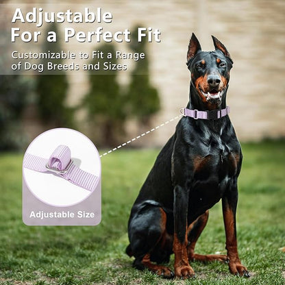 Rttochfy Martingale Dog Collars, Adjustable Nylon Dog Collar with Quick Release Buckle, No Choke Dog Training Collar for Small Medium Large Dogs (Pink, S)