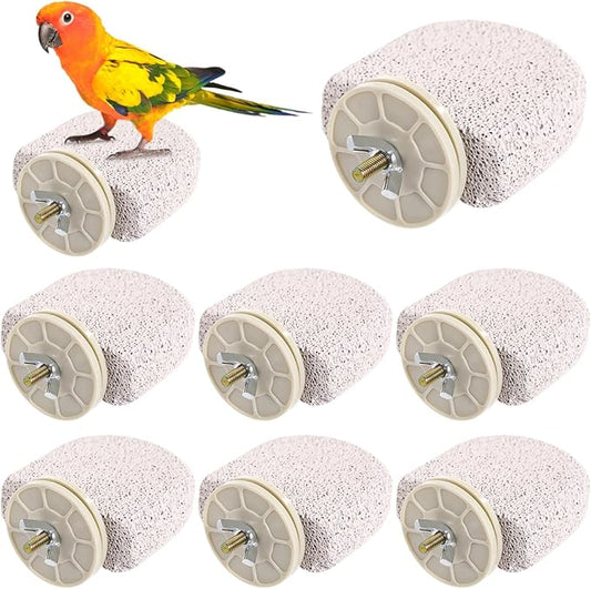 Dorakitten 8 Pcs Bird Perches, Creative Popsicle Bird Stands, Bird Beak Grinding Stones, Foot Claw Trimmers, Natural Chewing Toys for Small Birds, Budgies, Cockatiels, Lovebirds