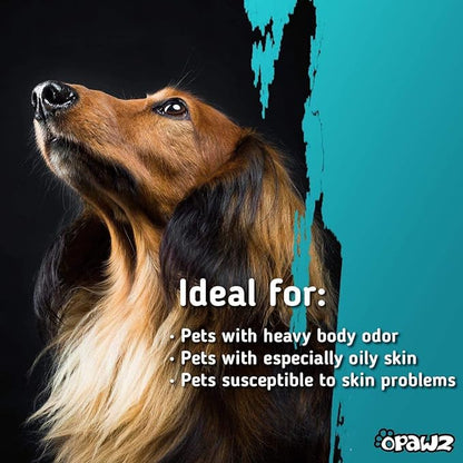 OPAWZ 03 Bamboo Charcoal Dog Shampoo, Hypoallergenic Pet Shampoo, Anti-Fungal Formula for Allergies and Itching Sensitive Skin, 16.9 fl.oz