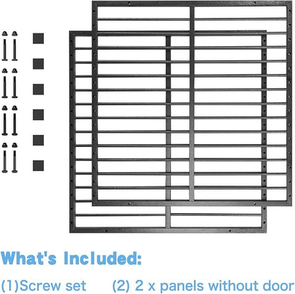 Dog Playpen - 32" Height Dog Pen, Heavy Duty Puppy Pen with Door, Safe & Sturdy, Easy Assemble for Indoor/Outdoor Pet Playpen (2 Panels, Grey)