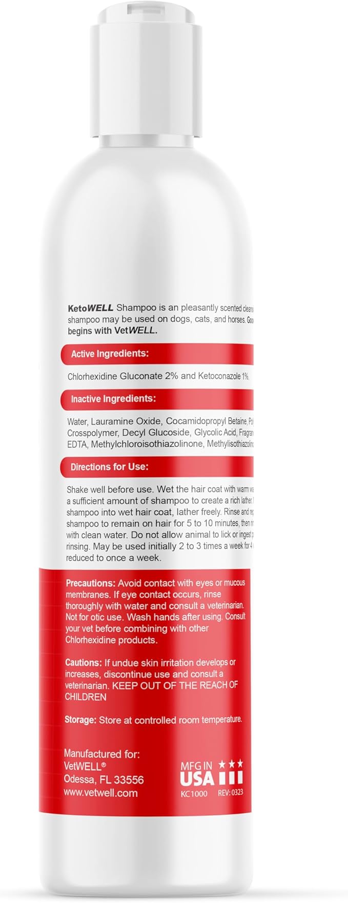 KetoWELL Topical Shampoo for Dogs & Cats - 8 oz