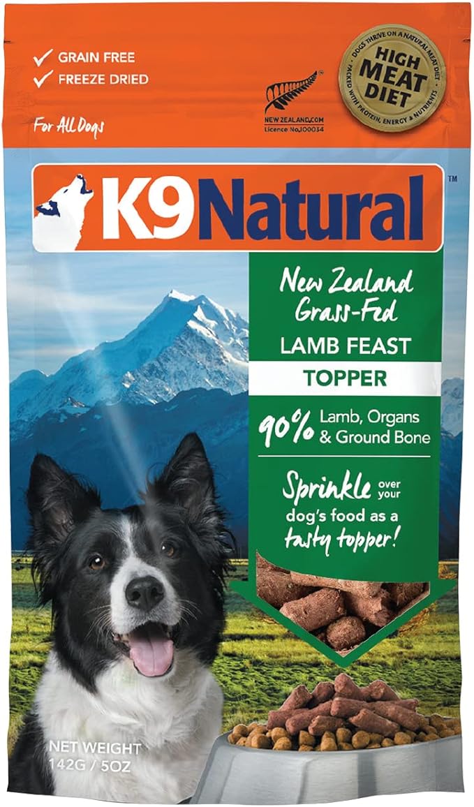 K9 Natural - Grain Free Freeze Dried Dog Food Topper - Lamb, 5oz