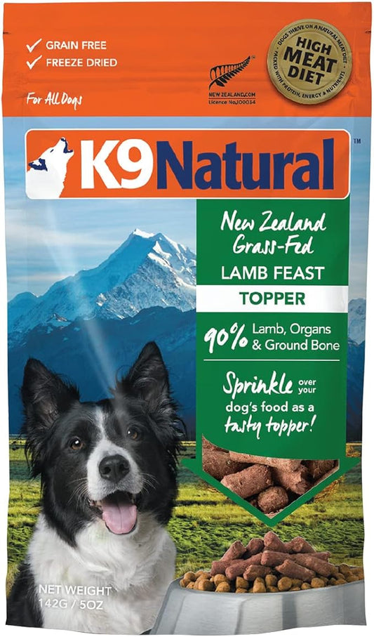 K9 Natural - Grain Free Freeze Dried Dog Food Topper - Lamb, 5oz