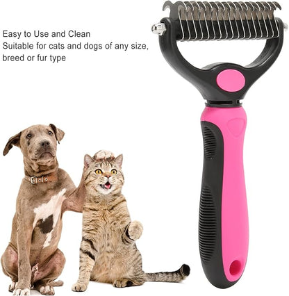 Undercoat Rake For Dogs,Double-Sided Dog Brush for Shedding,Dogs/Cats Professional Deshedding Brush,Removes Mats Tangled & Thinning Hairs with No Scratch,