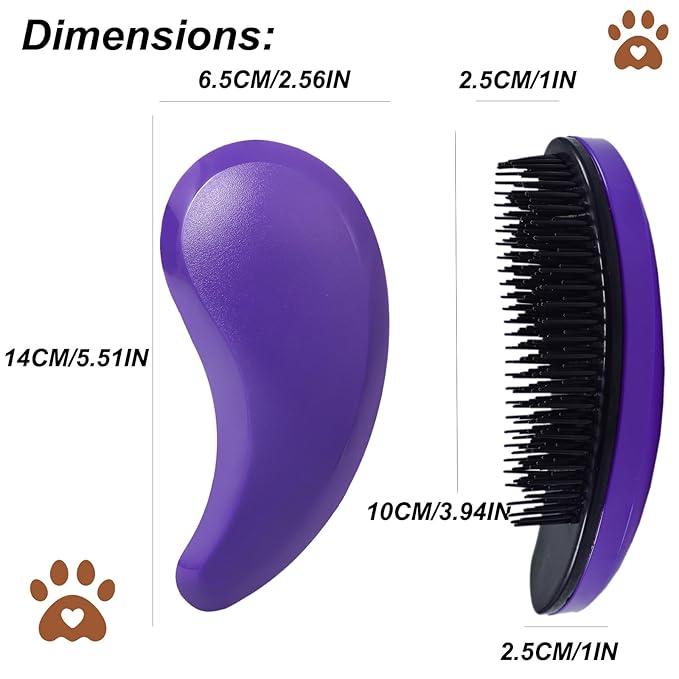 Puppy Brush, Soft Dog Brush for Grooming, Puppy Hair Remover Brush Comb, Grooming Tool for Poodles,Teddy, Yorkies, Maltese, Shih Tzu, Chihuahua, Deep Purple