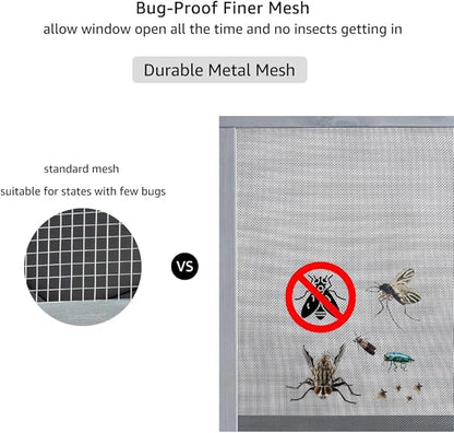 beeNbkks 2 Tiers Bug Proof Cat Catio, Window Cat House with Metal Mesh, Outdoor Enclosure for Indoor Pets, Expandable Wooden Perch, Safe Comfortable Haven for Pets, Keep Bugs Insects Out