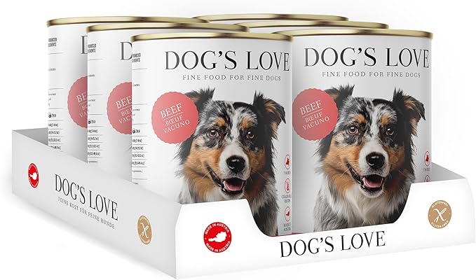 DOG'S LOVE Single Protein, Limited Ingredients, Ethically Sourced, Grain Free Wet Dog Food - Canned Soft Dog Food, Grain Free Dog Food for Your Dog - Premium Can Dog Food | 6 cans (14.1 Oz, Beef)