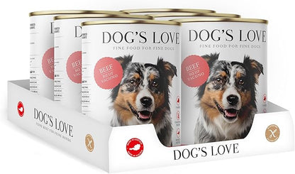 DOG'S LOVE Single Protein, Limited Ingredients, Ethically Sourced, Grain Free Wet Dog Food - Canned Soft Dog Food, Grain Free Dog Food for Your Dog - Premium Can Dog Food | 6 cans (14.1 Oz, Beef)