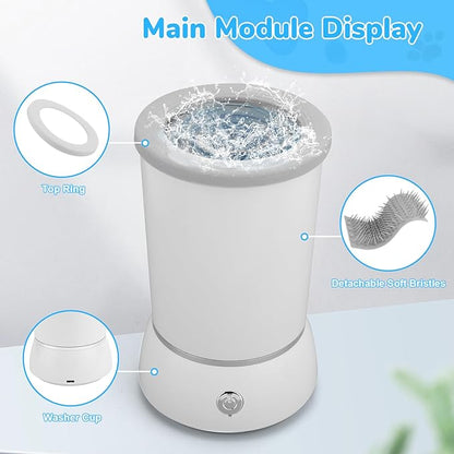 Dog Washer, Electric Dog Foot Washer with Two Speeds, Portable USB Rechargeable Dog Cleaner Cup, Automatic Cleaner for Dogs Small Medium Large Cats (Built in 600mAh Battery)