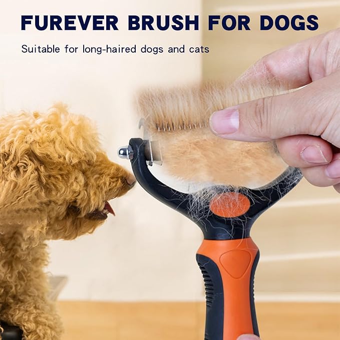 Dematting comb for Dogs, Cat deshedding Brush,Pet undercoat brushes, Dog Grooming Rakes for long haired Dogs-Double Sided Shedding,Dog brush for matted hair (Blue)