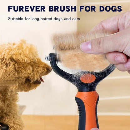 Dematting comb for Dogs, Cat deshedding Brush,Pet undercoat brushes, Dog Grooming Rakes for long haired Dogs-Double Sided Shedding,Dog brush for matted hair (Blue)