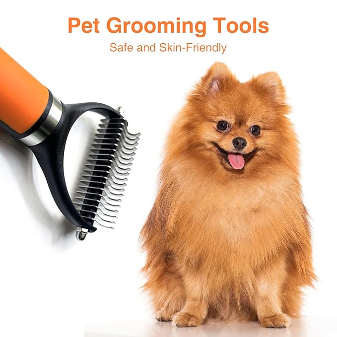 Dog Brush for Shedding - Reduce Dog Hair with Our Dog Brush, dog hair brush, deshedding dog brush, long hair dog brush(Orange)