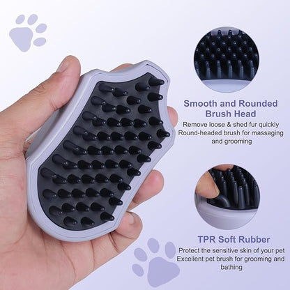 2PCS Dog Brush for Shedding and Bathing, Dog Grooming Tools Set for Short/Long Haired Dogs & Cats, Slicker Pin Hair Brush for Removing Loose Fur and Tangles, Soft Rubber Brush for Washing