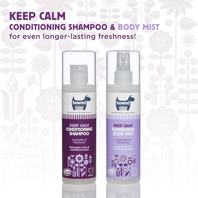 Hownd Calming & Relaxing 2-in-1 Dog Shampoo and Conditioner - Gentle Natural Vegan Formula w/Lavender - Cleans, Conditions, Detangles & Reduces Shedding, Hypoallergenic