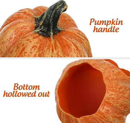 POPETPOP Fish Tank Resin Habitat Pumpkin Cave Hide-Out Small Aquarium Décor Ornaments - Fat Pumpkin