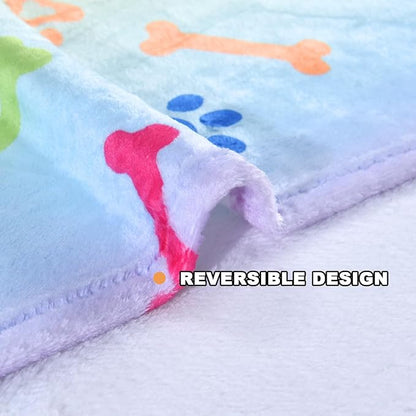 Dog Blanket,Super Soft Fluffy Premium Fleece Pet Puppy Blanket for Large Medium Dog Cat Mat Cover for Bed Couch,Cute Print, Colorful,(41 x 31 Inch)