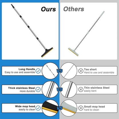 5FT Carpet Rake Pet Hair Remover, Reusable Carpet Rake with Telescopic Handle for Pet Hair Removal Tool Dog Cat Fur Remover Broom for Rugs, Mats, Beds, Stairs (Black)