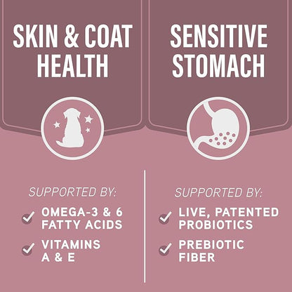 Natural Balance Specialized Nutrition Dry Dog Food with Salmon and Oatmeal for Dogs, Sensitive Skin & Stomach Dog Food, Natural Ingredients with Added Vitamins & Minerals - 22 lbs