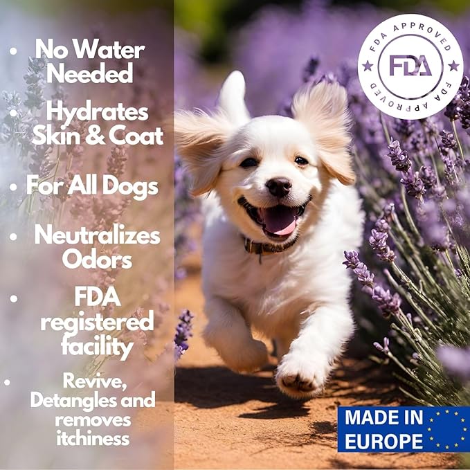 Dry Shampoo for Dogs, Powder Shampoo with Lavender and Rosemary for Dogs, Instantly moisturizing, detangles and rejuvenates That Pretty Coat, Waterless Formula 5.29 oz / 150gr (1) (2)