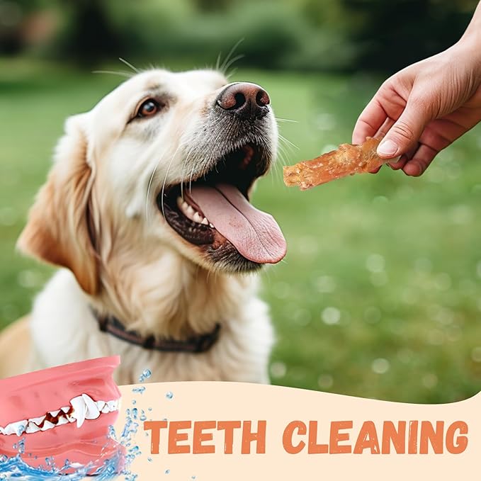 Natural Dog Treats, Chicken Wrapped Beef Cartilage Dog Treat Long-Lasting High Protein Training Treats for Small Medium Large Dogs 12 Counts