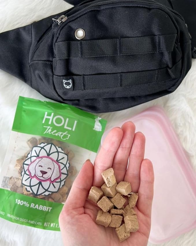 HOLI Freeze Dried Rabbit Treats for Dogs- All Natural Healthy Dog Treats, 100% Made in USA - Single Ingredient - Human Grade - Grain Free - Diabetic Friendly - 3.5oz