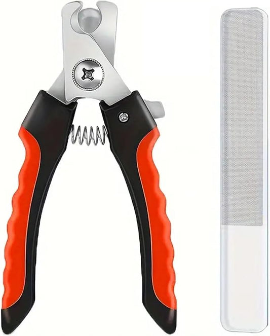 DoggyDapper Dog Nail Clippers and Trimmer with Safety Guard to Avoid Over-Cutting Toe Nails- Professional Grooming Razor Edge Blades Pet Nail Clipper with Free Nail File for Small Medium Large Breeds