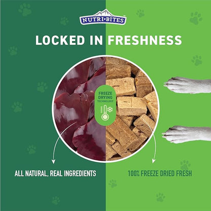 Nutri Bites Freeze Dried Beef Liver Dog & Cat Treats, 4 oz | Healthy Pet Training Treats or Food Topper | All Natural, Single Ingredient, High Protein