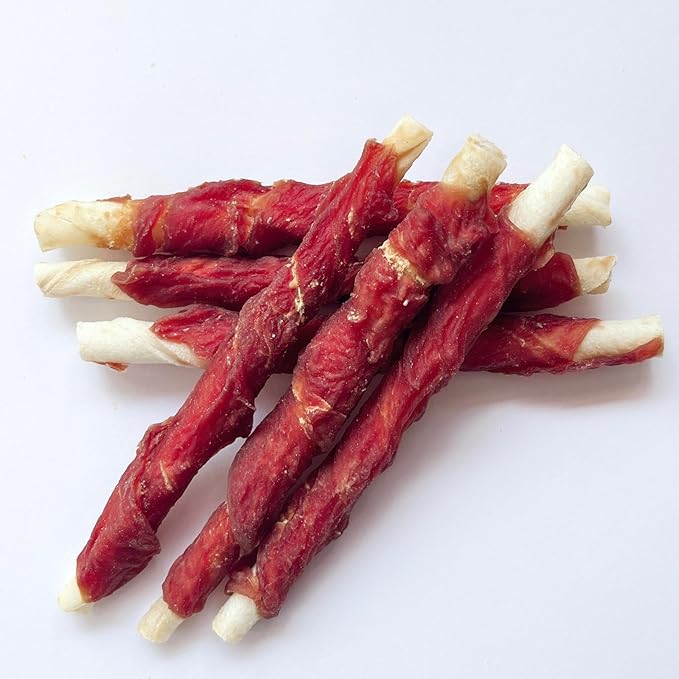 Hubert Pet Gourmet Duck Wrapped Rawhide Twists - Natural Dog Treats, Perfect for Treats & Training, Small & Large Dogs - 2 lb Resealable Value Pack