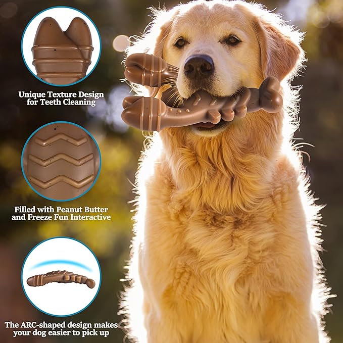 Dog Toys for Aggressive Chewers, Indestructible Dog Toys for Large Dogs, Dog Chew Toys for Large Medium Small Breed, 3 Pack Super Chewer Dog Toys with Tough Nylon, Gift for Dogs