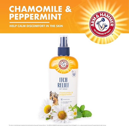 Arm & Hammer for Pets Itch Relief Spray for Dogs - Dog Itch Relief with Baking Soda Chamomile & Peppermint Scent - Professional Dog Skin Care Spray - Anti Itch Spray for Dog, Itchy Dog Skin Relief 8oz