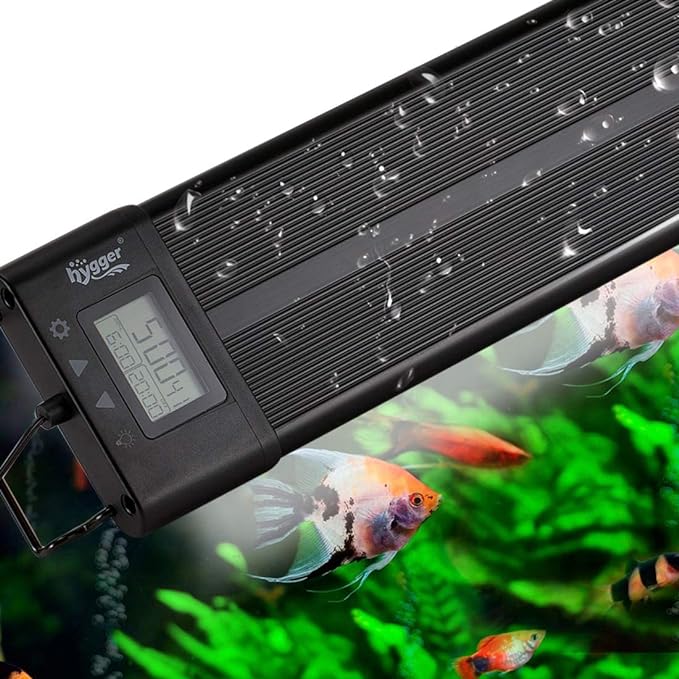 hygger Aquarium Programmable LED Light, for 48~55in Long Full Spectrum Plant Fish Tank Light with LCD Setting Display, 7 Colors, Sunrise Sunset Moon and DIY Mode, for Novices Advanced Players