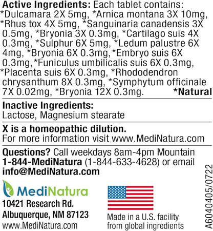 MediNatura T-Relief Pet Arthritis Relief Arnica +12 Powerful Natural Homeopathic Medicines Help Ease Hip & Joint Pain Soreness & Stiffness for Dog & Cat - 90 Tablets (2 Pack)