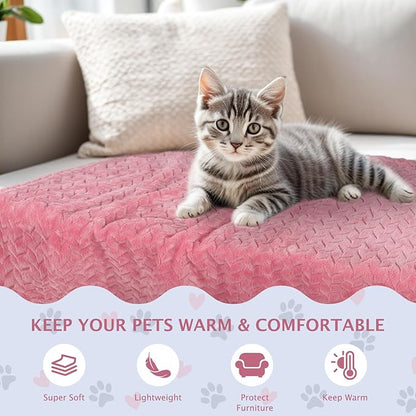 BVAGSS 6 Pack Small Dog Blanket, Super Soft Warm Pet Cover Blankets, Wheat Ears Print Puppy Fleece Flannel Blanket for Small Medium Dogs and Cats MW003