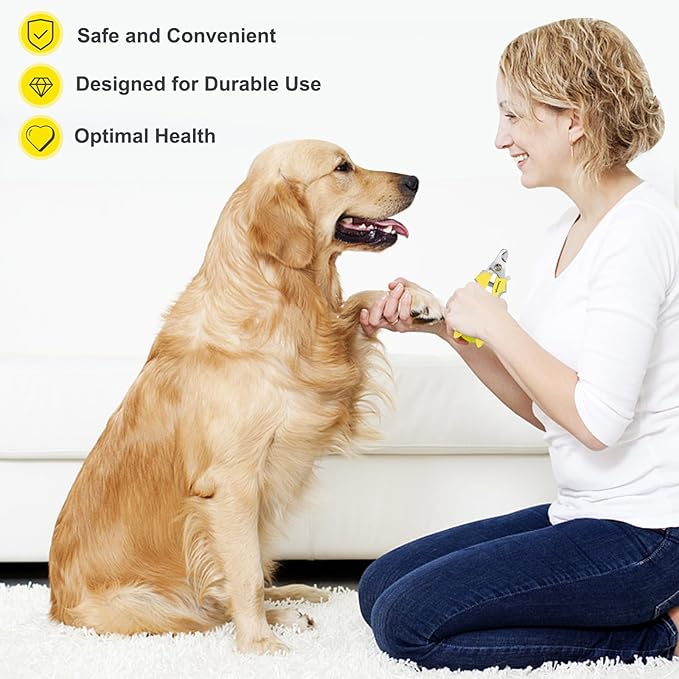 Professional Dog Nail Trimmers, Dog Nail Clippers with Sharp Blade, Safety Lock and Protective Guard for Safe and Effective Grooming