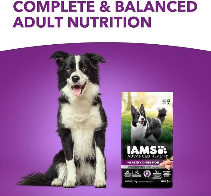IAMS Advanced Health Healthy Digestion Adult Dry Dog Food with Real Chicken, 27 lb. Bag