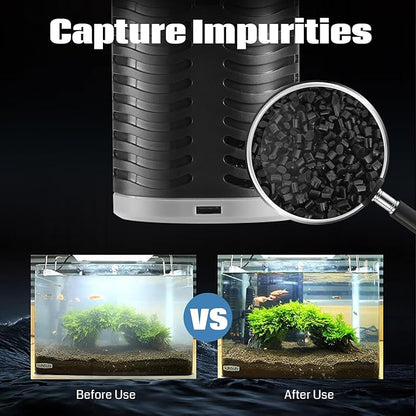 SainSmart XpertMatic 45W Aquarium Filter, Submersible Fish Tank Filter Water Pump for Up to 220 Gallon Fish Tank, 3 Stages 792 GPH Biochemical Sponge Filter, for Aquarium Filtration/Oxygenation